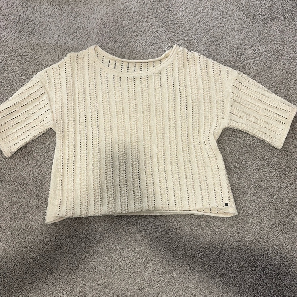 Large woven crop top